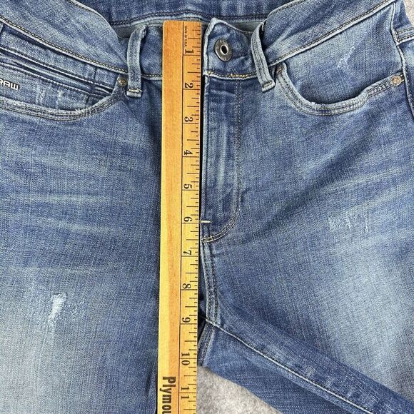 G Star Shape High Super Skinny Jeans Womens 28 Raw Premium Destroy Slim Stretch - Picture 10 of 16